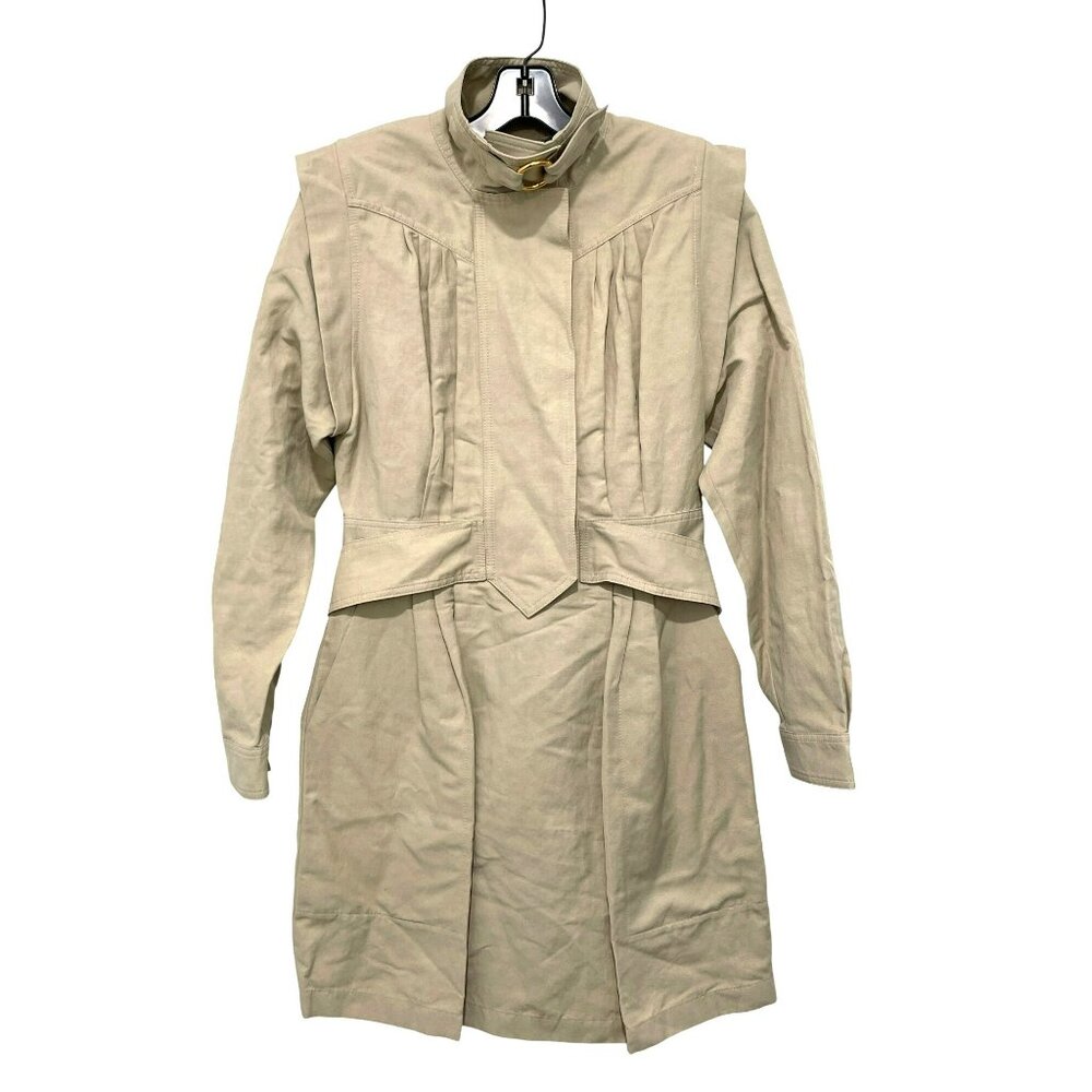 Stella McCartney Cream Long-Sleeve Tie-Neck Dress - Picture 6 of 12
